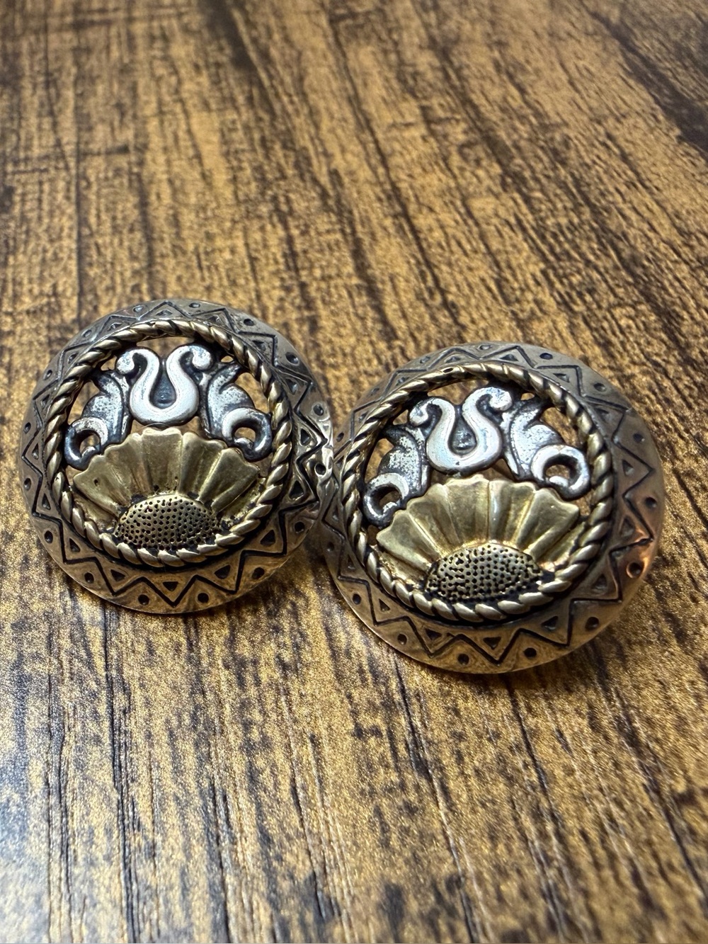 Vintage mixed metal possible Carolyn Pollock earrings